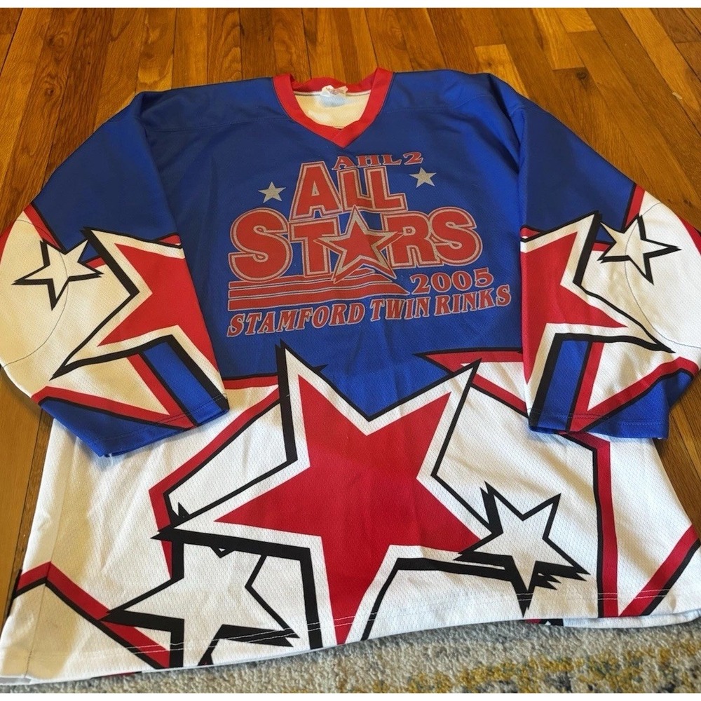 AHL 2 All Stars Stamford Twin Rinks Jersey Stars XL #19 Red White Projoy 2005 CT